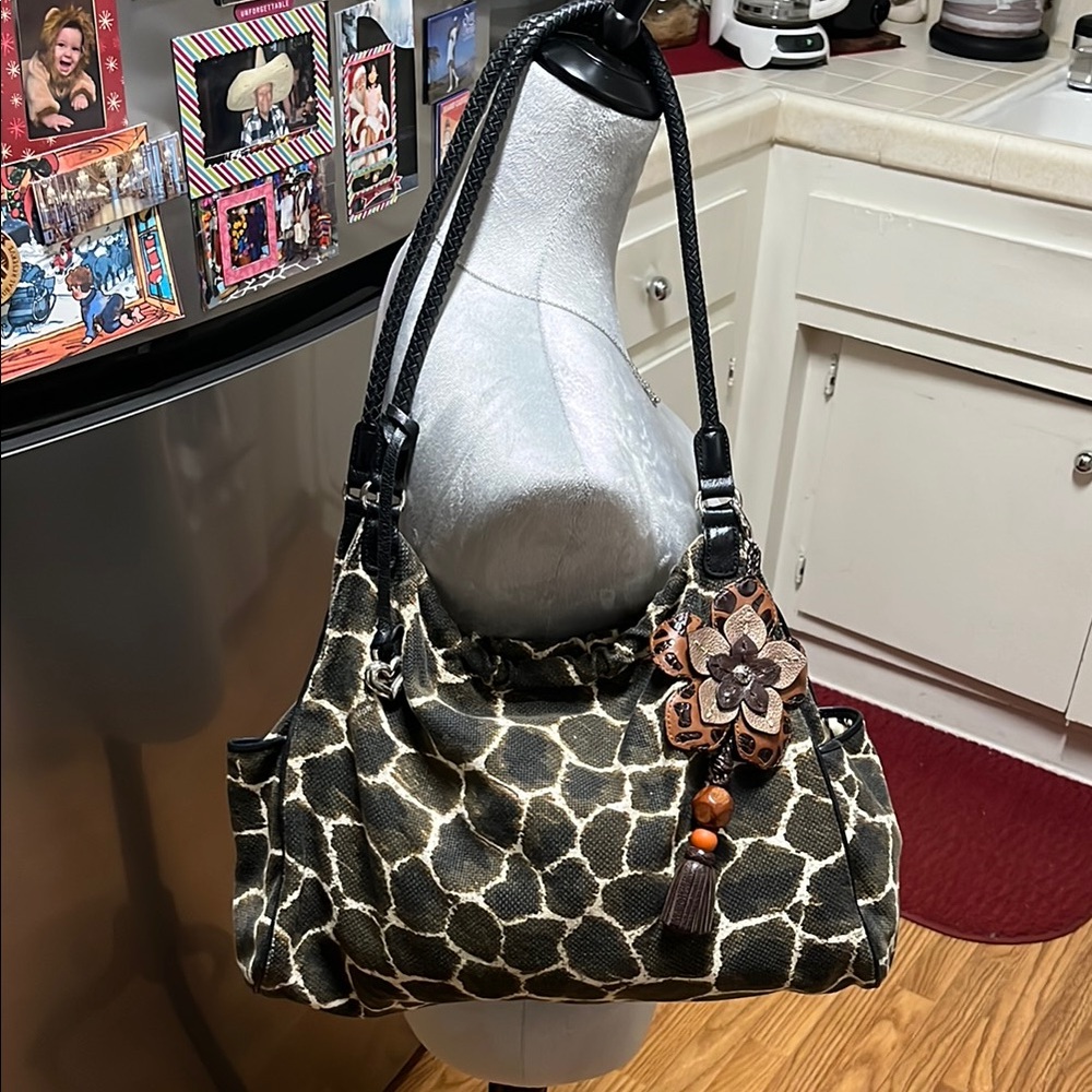 Brighton Giraffe Print Hobo Bag Retired EUC - Picture 1 of 16